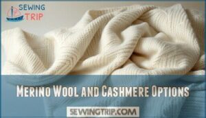 merino wool and cashmere options
