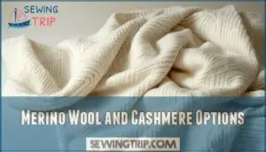 merino wool and cashmere options