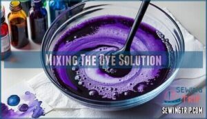 mixing the dye solution