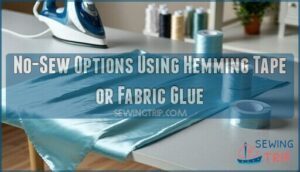 no-sew options using hemming tape or fabric glue