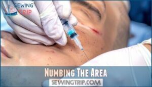numbing the area