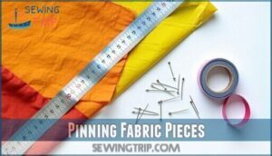 pinning fabric pieces