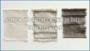 position the stitches within or outside seam allowance