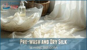 pre-wash and dry silk