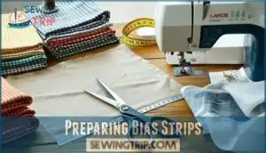 preparing bias strips