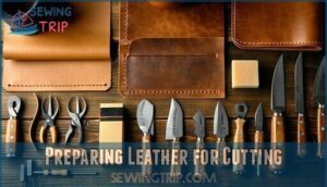 preparing leather for cutting