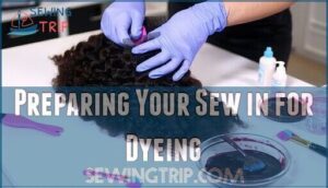preparing your sew in for dyeing