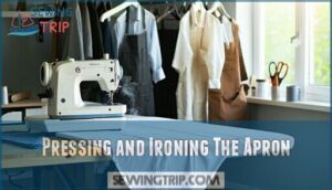 pressing and ironing the apron
