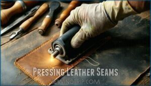 pressing leather seams