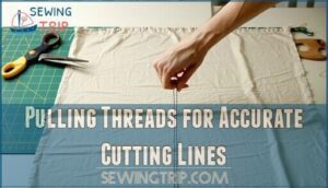 pulling threads for accurate cutting lines pulling threads for accurate cutting lines