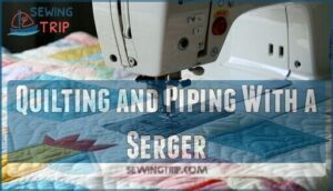quilting and piping with a serger