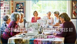 reconnecting with familiar faces at sewing retreats