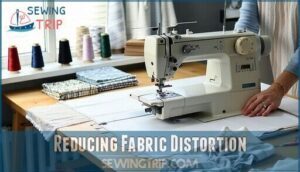 reducing fabric distortion