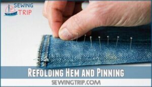 refolding hem and pinning