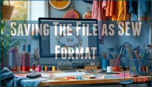 saving the file as sew format
