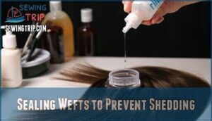 sealing wefts to prevent shedding