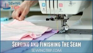 serging and finishing the seam