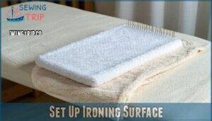 set up ironing surface