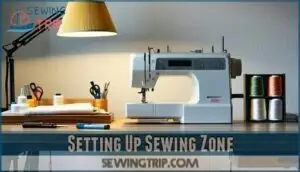 setting up sewing zone