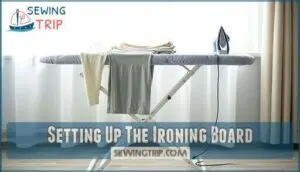 setting up the ironing board