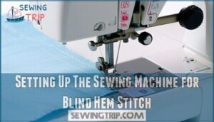 setting up the sewing machine for blind hem stitch