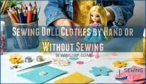 sewing doll clothes by hand or without sewing
