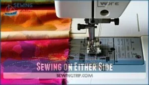 sewing on either side