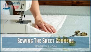 sewing the sheet corners
