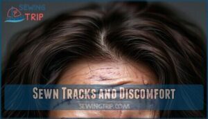 sewn tracks and discomfort