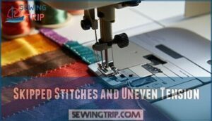 skipped stitches and uneven tension