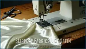 slippery fabrics like satin