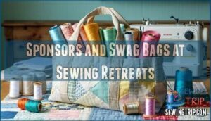 sponsors and swag bags at sewing retreats