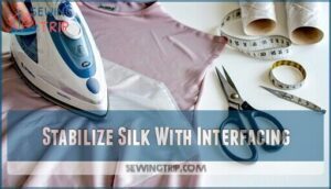 stabilize silk with interfacing