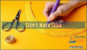 step 1 mark seam step 1 mark seam