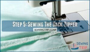 step 5: sewing the back zipper
