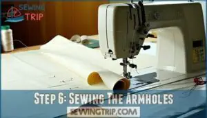 step 6: sewing the armholes