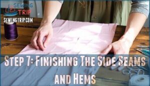 step 7: finishing the side seams and hems