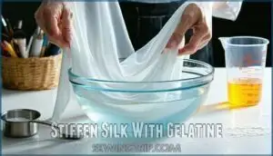 stiffen silk with gelatine
