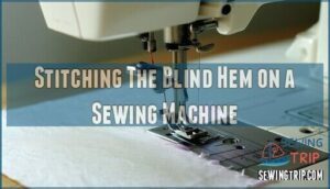 stitching the blind hem on a sewing machine