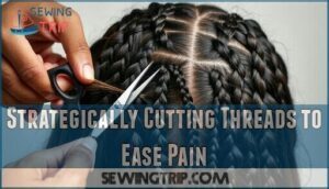 strategically cutting threads to ease pain