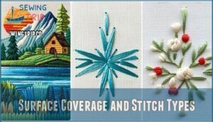 surface coverage and stitch types