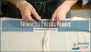 trimming excess fabric