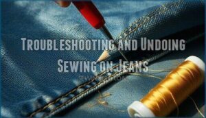 troubleshooting and undoing sewing on jeans