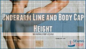 underarm line and body cap height