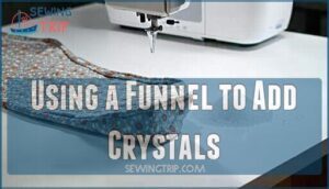 using a funnel to add crystals