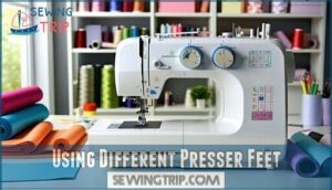 using different presser feet