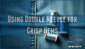 using double needle for crisp hems