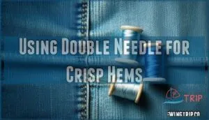 using double needle for crisp hems