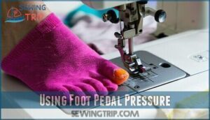 using foot pedal pressure