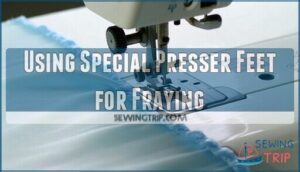 using special presser feet for fraying